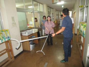 平群北小学校での訓練状況