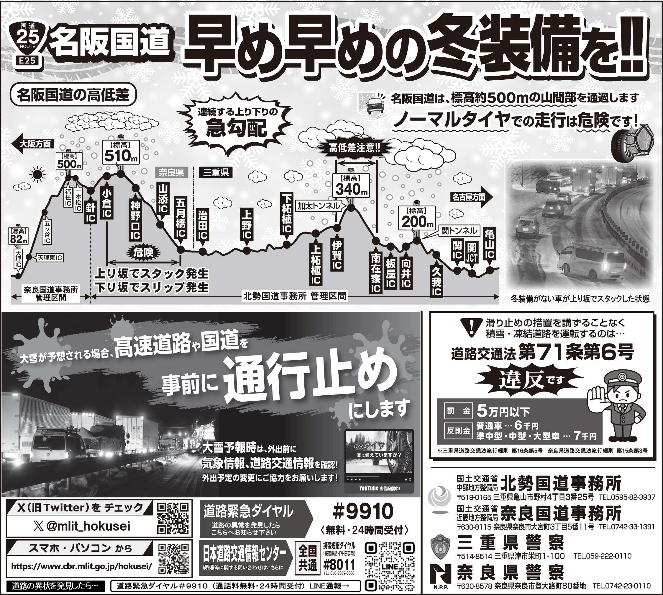 冬期の名阪国道走行における注意喚起