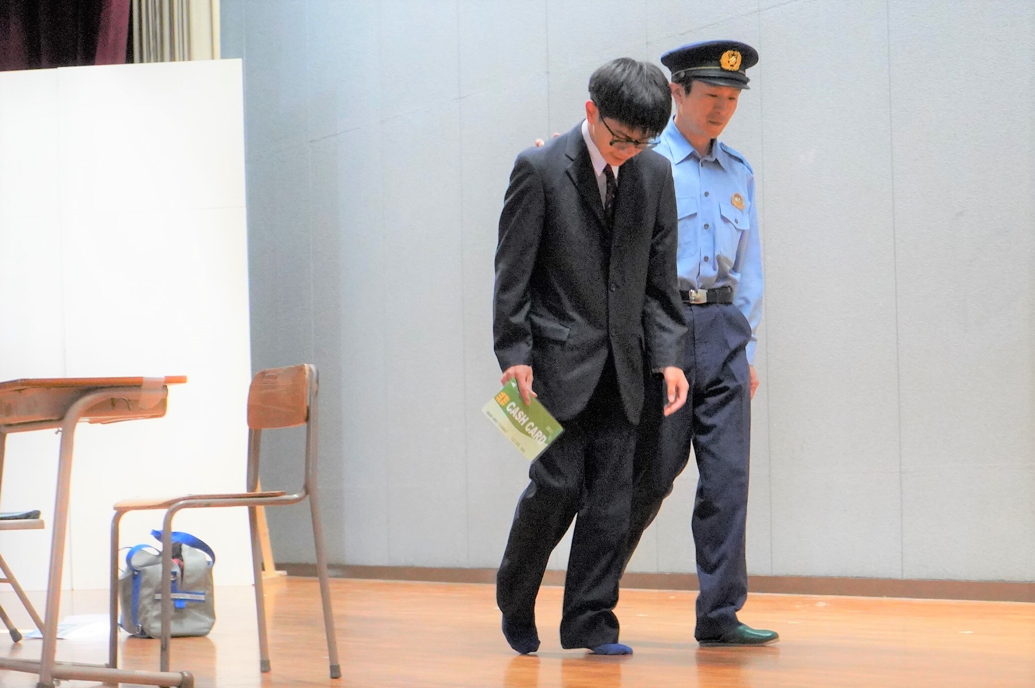 二階堂高校演劇部による闇バイト撲滅寸劇をしている様子5