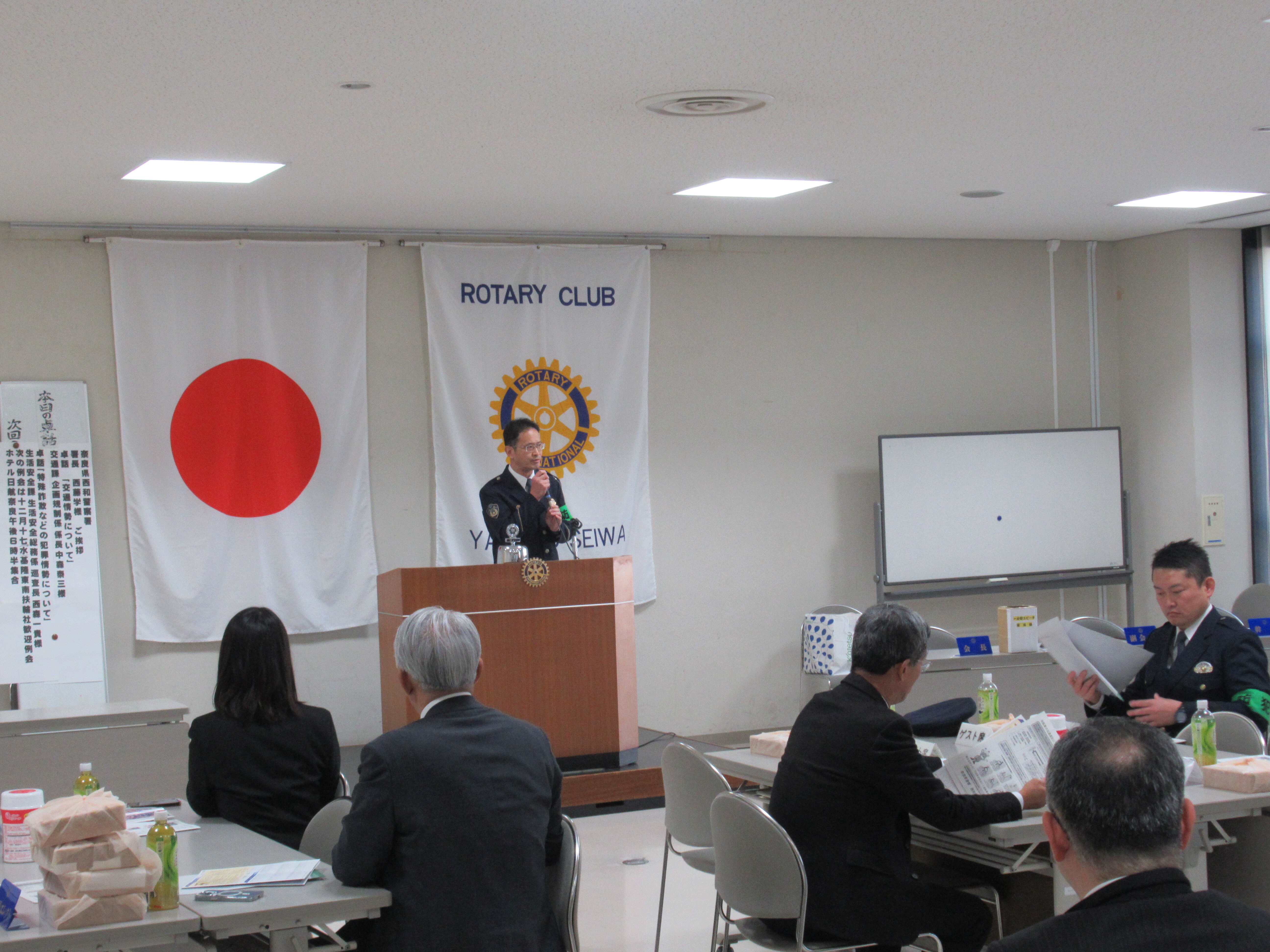 防犯講習、交通安全講話の様子