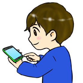 スマホ閲覧中(男性)の画像