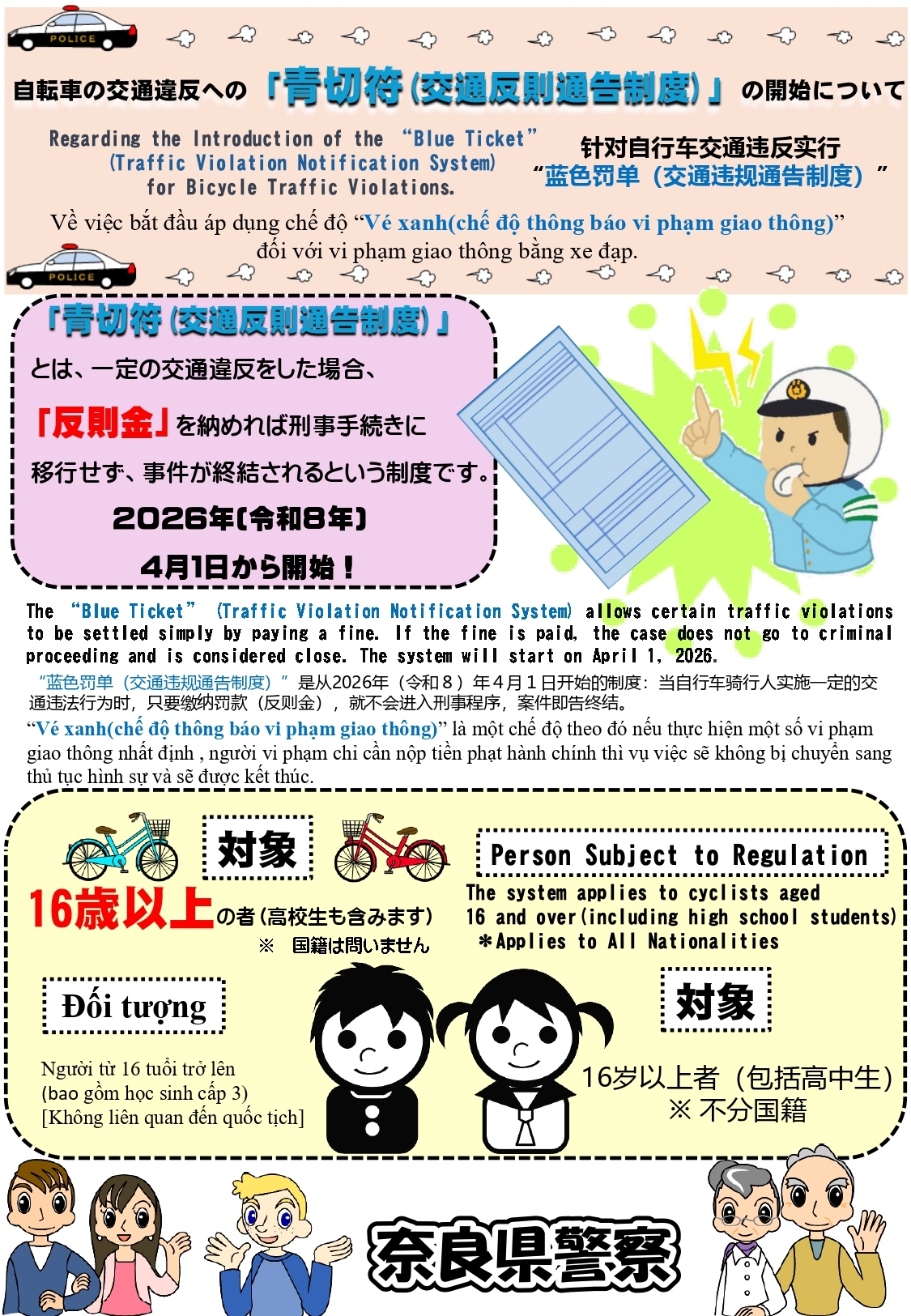 日本の交通ルールについて（外国人向けチラシ） | 奈良県警察本部