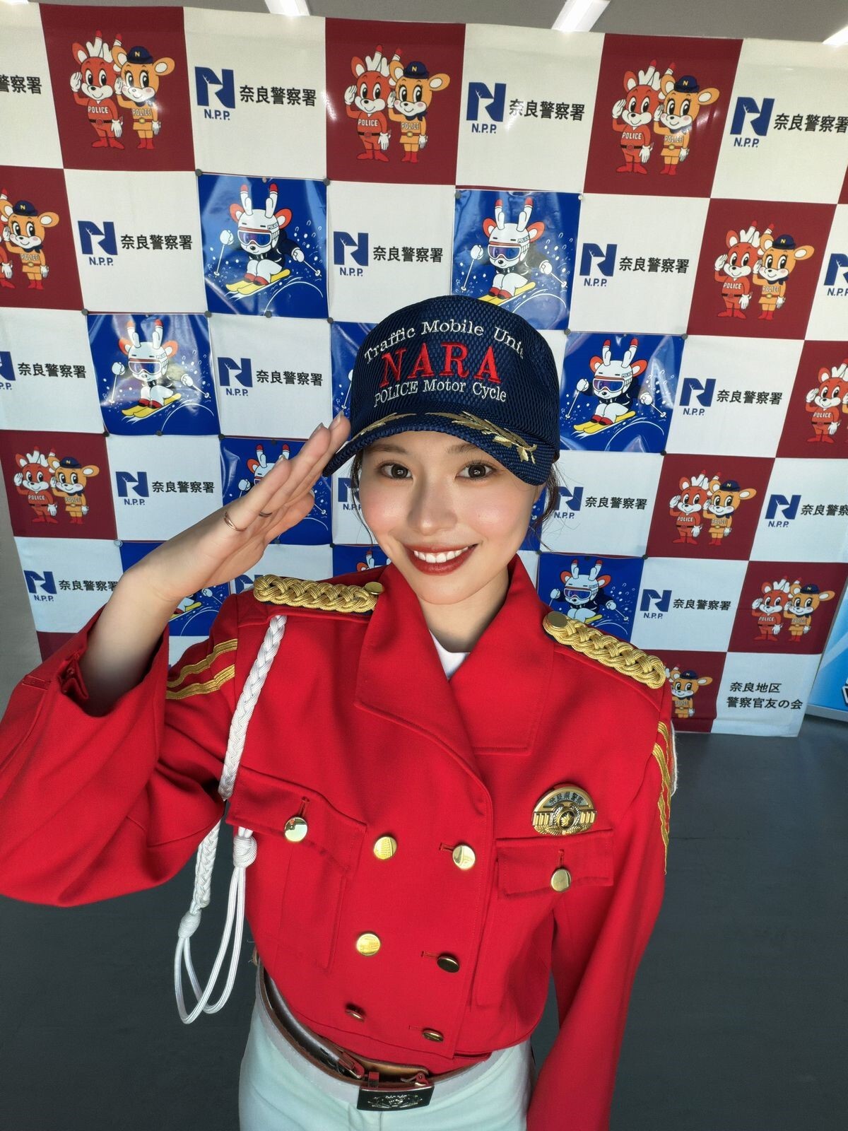 中尾選手との交通啓発活動のようす4